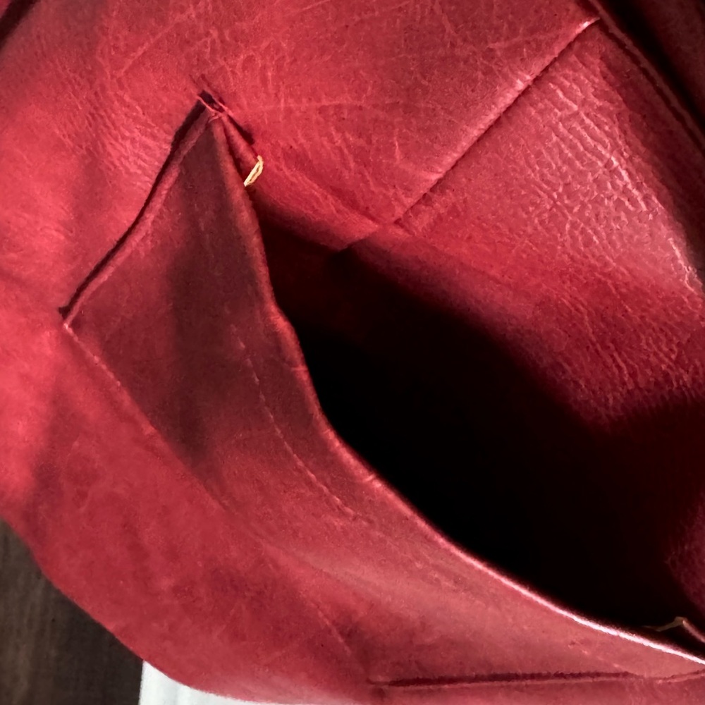 Elegant Deep Maroon Red Leather Skirt - Picture 5 of 7